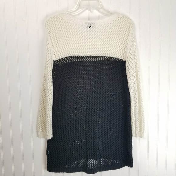 Apt. 9 Winter White & Black Open Knit Sweater - Picture 2 of 4